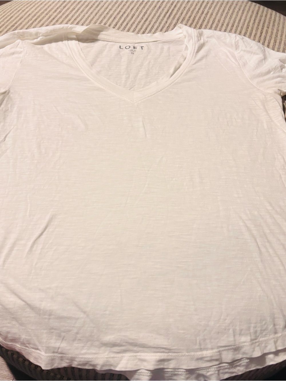 LOFT Cream V-Neck Tee